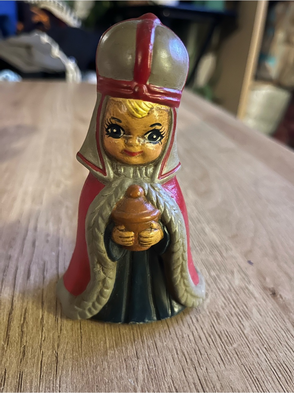 Vintage Josef Originals Nativity Wise Man Figurine MCM Red King Korea Chalkware